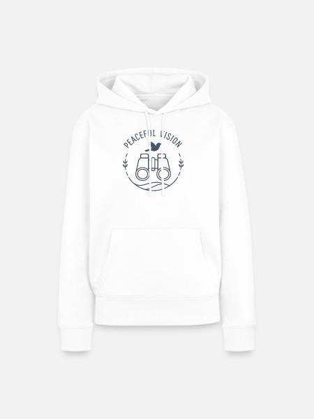 Friedvolle Sicht - Frauen Premium Bio Hoodie - Weiß