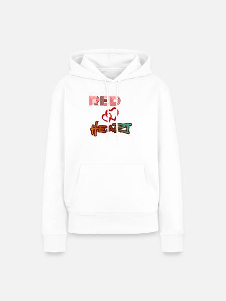Rotes Herz, Graffiti-Herz - Frauen Premium Bio Hoodie - Weiß