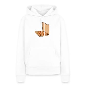 Pizza pepperoni en boîte - Sweat à capuche Premium bio Femme - blanc - Devant - Julia (174cm)