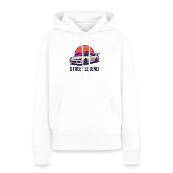 Straßenlegende Sunset Drift - Frauen Premium Bio Hoodie - Weiß - Vorne - Julia (174cm)