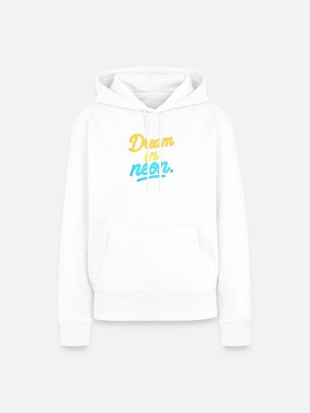 Traum im Neonlicht - Frauen Premium Bio Hoodie - Weiß