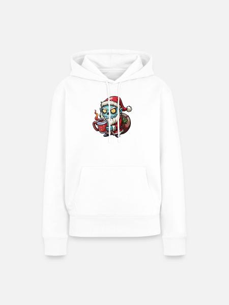 Untoter Weihnachtsmann-Kaffee-Chaos - Frauen Premium Bio Hoodie - Weiß