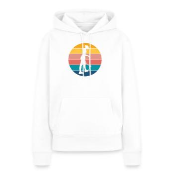 tennis - Sweat à capuche Premium bio Femme - blanc - Devant - Julia (174cm)