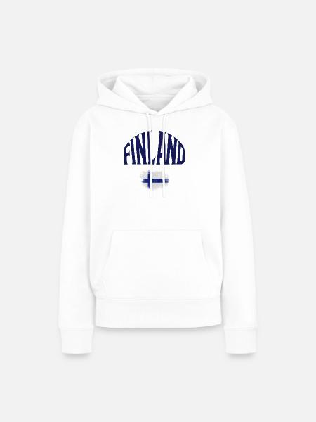 Finland - Frauen Premium Bio Hoodie - Weiß