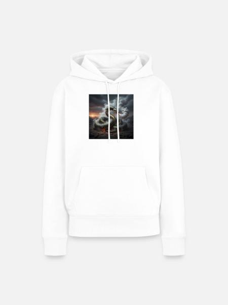 Schlange im Lavafeld - Frauen Premium Bio Hoodie - Weiß