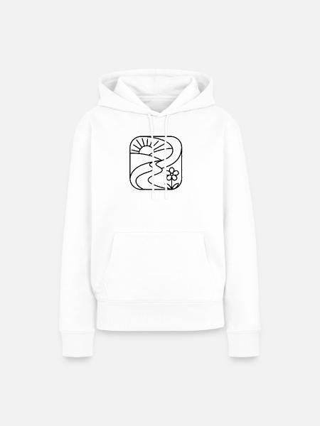 Wandern: Geschenk der Berge - Frauen Premium Bio Hoodie - Weiß
