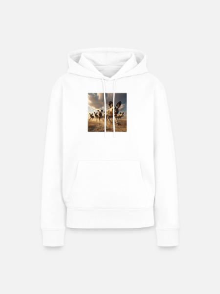 Hyänen Gruppe Wildlife Design Savanne - Frauen Premium Bio Hoodie - Weiß