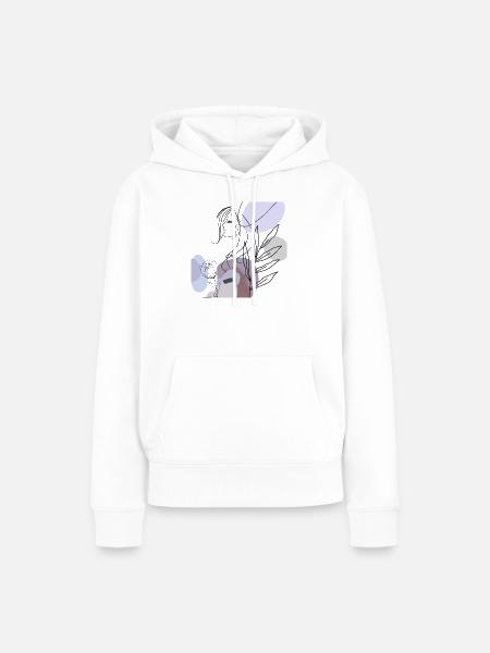 Abstrakte Silhouette mit Pastellformen - Frauen Premium Bio Hoodie - Weiß
