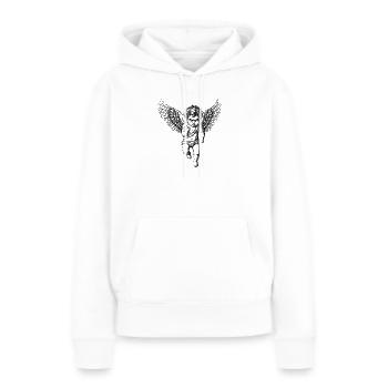 Chérubin classique aux grandes ailes - Sweat à capuche Premium bio Femme - blanc - Devant - Julia (174cm)