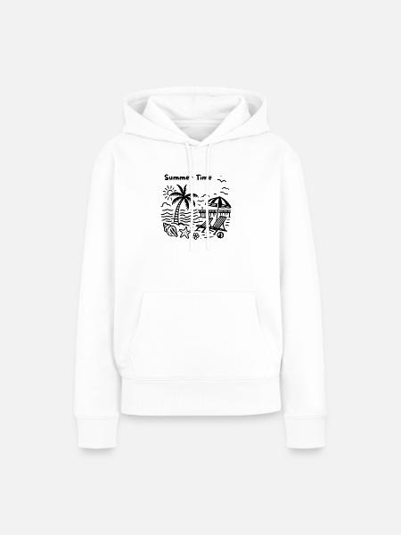 Stranddesign - Frauen Premium Bio Hoodie - Weiß
