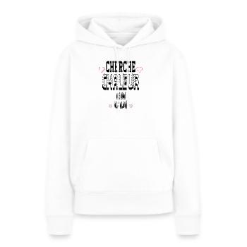 Cherche Chaleur en CDI - Sweat à capuche Premium bio Femme - blanc - Devant - Julia (174cm)