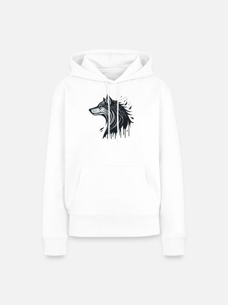 Spektraler Wolf - Frauen Premium Bio Hoodie - Weiß