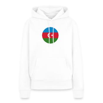 Drapeau rond de l’Azerbaïdjan - Sweat à capuche Premium bio Femme - blanc - Devant - Julia (174cm)