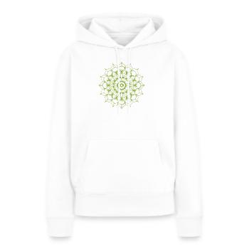 mandala - Sweat à capuche Premium bio Femme - blanc - Devant - Julia (174cm)