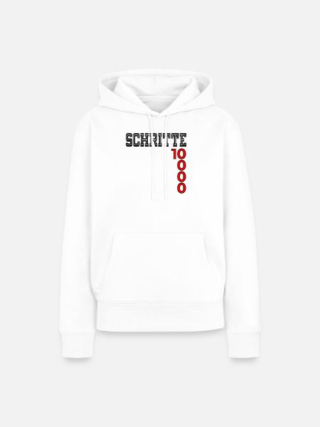 Sport Motivation Schritte - Frauen Premium Bio Hoodie - Weiß