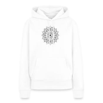 Mandala - Frauen Premium Bio Hoodie - Weiß - Vorne - Julia (174cm)