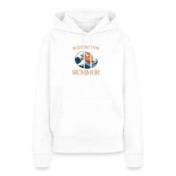 Attendre l’été - Sweat à capuche Premium bio Femme - blanc - Devant - Julia (174cm)