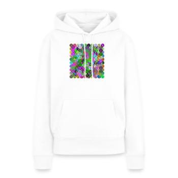 Collage de visages - Sweat à capuche Premium bio Femme - blanc - Devant - Julia (174cm)
