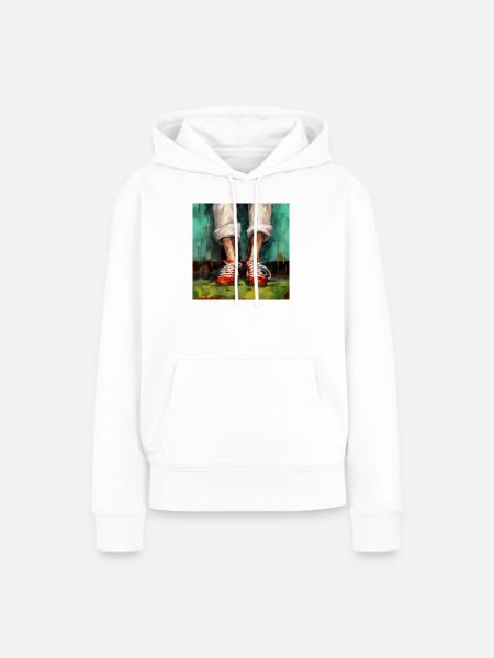 Energie in Rot - Frauen Premium Bio Hoodie - Weiß