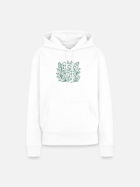 Urbane Linienstadtgärten - Frauen Premium Bio Hoodie - Weiß