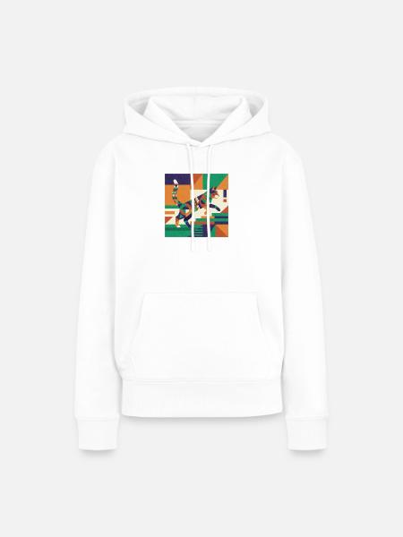 Geometrischer Tiger Farbspiel - Frauen Premium Bio Hoodie - Weiß