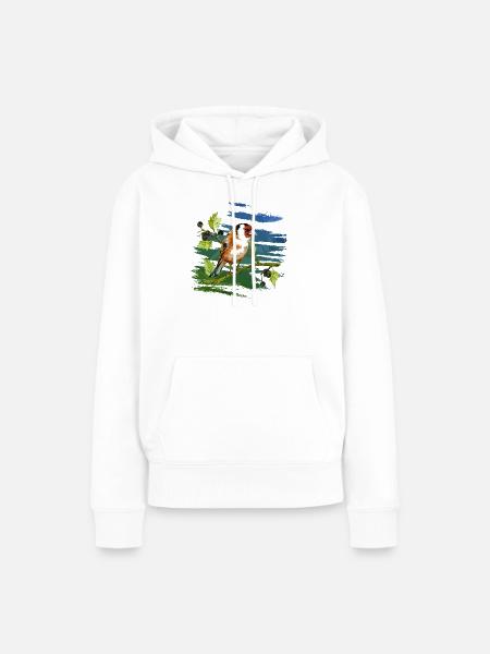 Bunter Vogel - Frauen Premium Bio Hoodie - Weiß