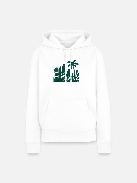Dschungelstadt Skyline Silhouette - Frauen Premium Bio Hoodie - Weiß