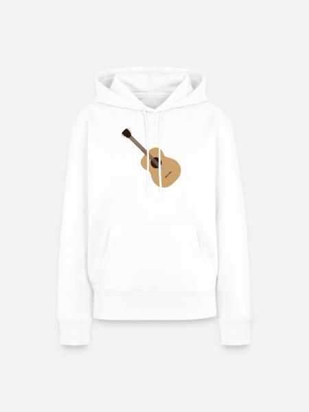 Akustische Gitarrensilhouette - Frauen Premium Bio Hoodie - Weiß