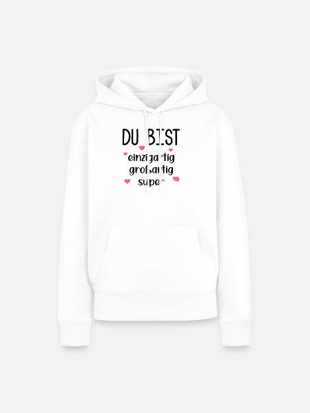 Wertschätzung Partnerschaft Dankbarkeit - Frauen Premium Bio Hoodie - Weiß