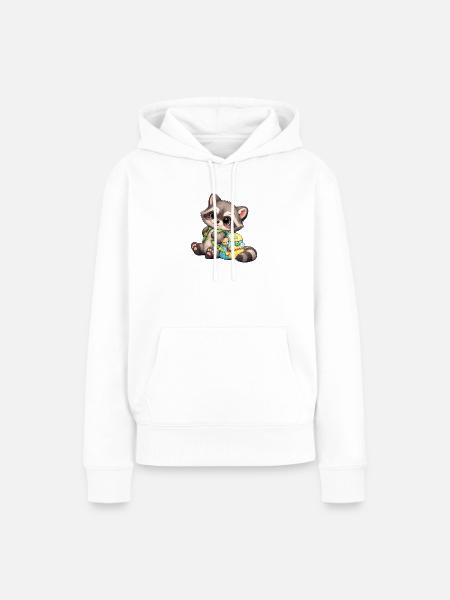Baby Oskar im Kindergarten - Frauen Premium Bio Hoodie - Weiß
