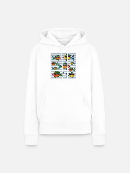 Fisch - Frauen Premium Bio Hoodie - Weiß