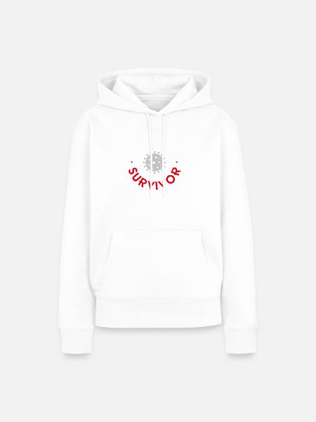 Covid-19-Überlebender - Frauen Premium Bio Hoodie - Weiß