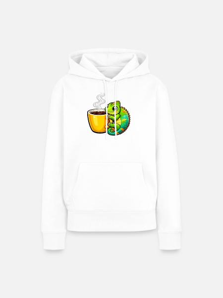Kaffee Drache Kuscheln - Frauen Premium Bio Hoodie - Weiß