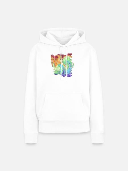 Farbwirbel Rasterkunst - Frauen Premium Bio Hoodie - Weiß