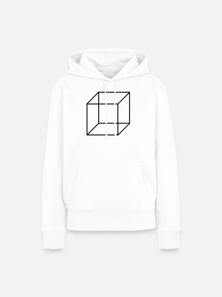 Würfel Quadrat - Frauen Premium Bio Hoodie - Weiß