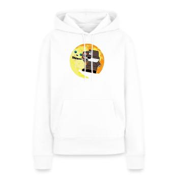 Pixel P.I. Poursuite à la Lune - Sweat à capuche Premium bio Femme - blanc - Devant - Julia (174cm)
