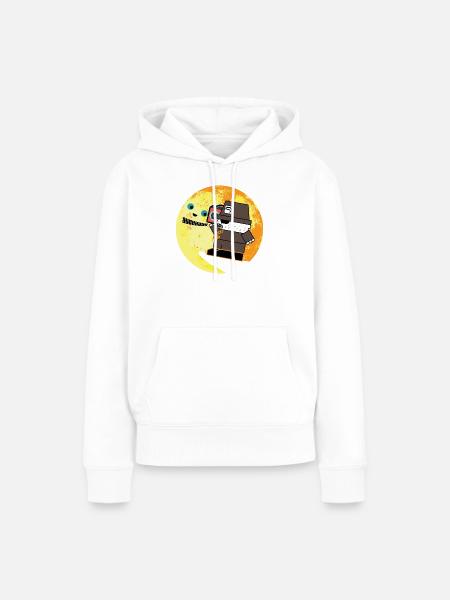 Pixel P.I. Moon Chase - Frauen Premium Bio Hoodie - Weiß