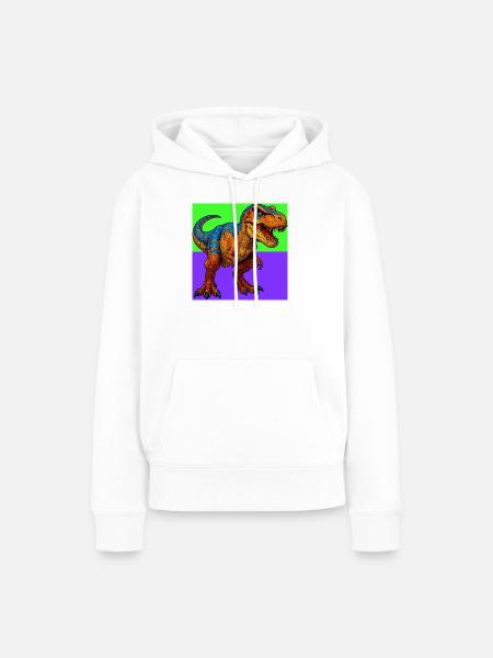 Dinosaurier - Frauen Premium Bio Hoodie - Weiß