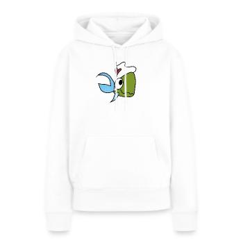 Dessin animé Sea Friend Fish Heart - Sweat à capuche Premium bio Femme - blanc - Devant - Julia (174cm)