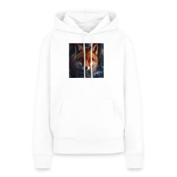 Reconnaissance de renard au crépuscule - Sweat à capuche Premium bio Femme - blanc - Devant - Julia (174cm)