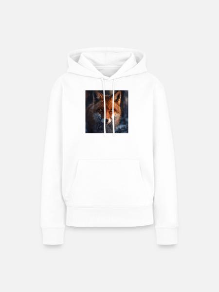 Fuchs-Erkundung bei Einbruch der Dämmerung - Frauen Premium Bio Hoodie - Weiß
