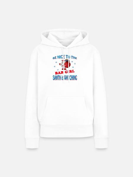 SANTA BAR GIRL - Frauen Premium Bio Hoodie - Weiß