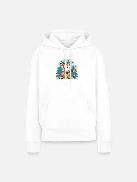 Waldhirscheh Guitarre - Frauen Premium Bio Hoodie - Weiß