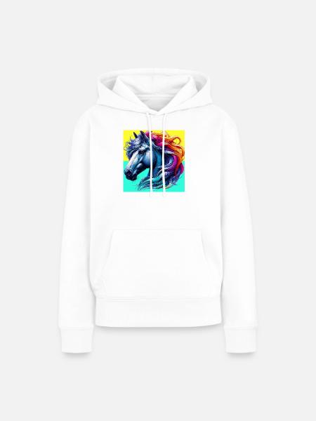 Pferd - Frauen Premium Bio Hoodie - Weiß