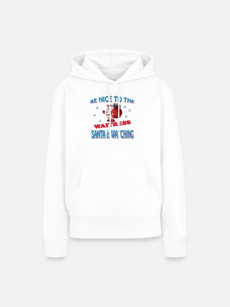 SANTA WAITRESS - Frauen Premium Bio Hoodie - Weiß