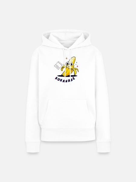KOKANANE – Banane mit Schwung - Frauen Premium Bio Hoodie - Weiß
