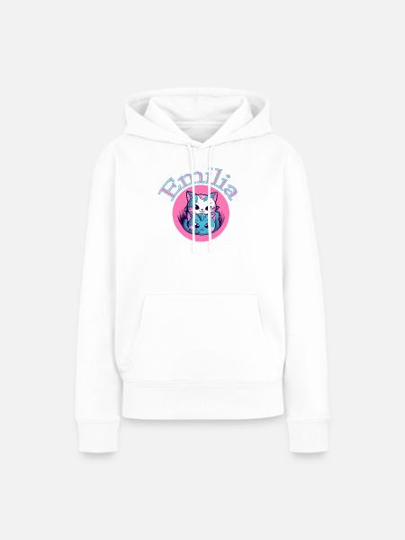 Emilia Katzenduett - Frauen Premium Bio Hoodie - Weiß