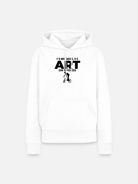 Künstlerische Radfahrkunst - Frauen Premium Bio Hoodie - Weiß