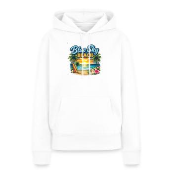 Coucher de soleil sur la plage du ciel bleu - Sweat à capuche Premium bio Femme - blanc - Devant - Julia (174cm)