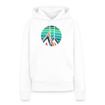 Montagnes en cercle turquoise - Sweat à capuche Premium bio Femme - blanc - Devant - Julia (174cm)